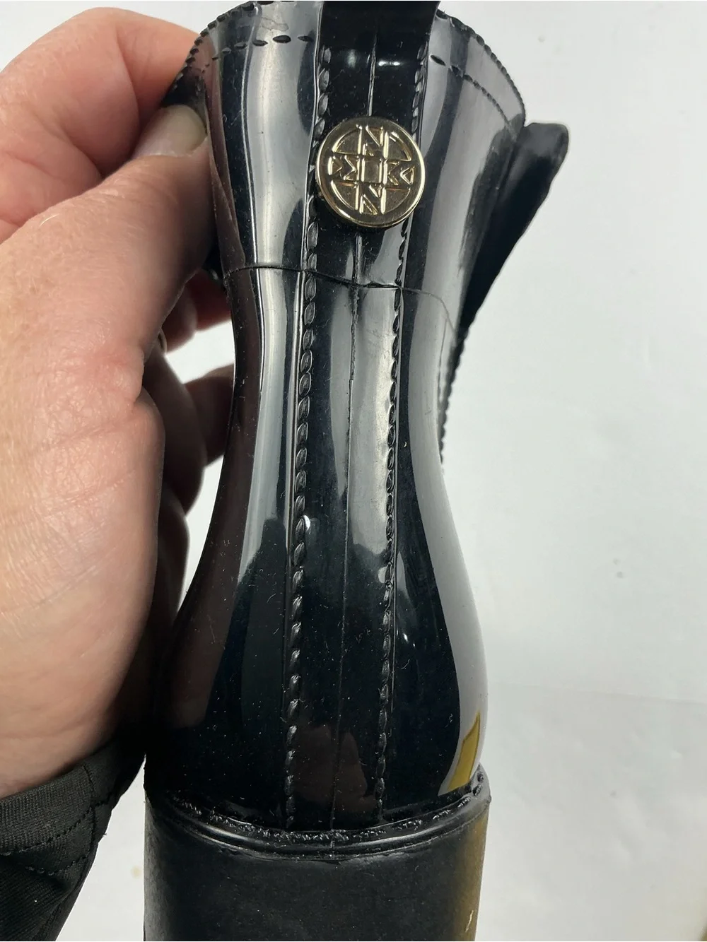 Nicole Miller Glossy Black Women's Rain Ankle Boots